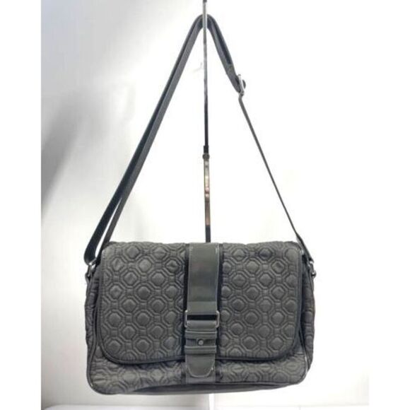 Vera Bradley Lay Flat Gray Quilted Tote Messenger Bag - Picture 1 of 10
